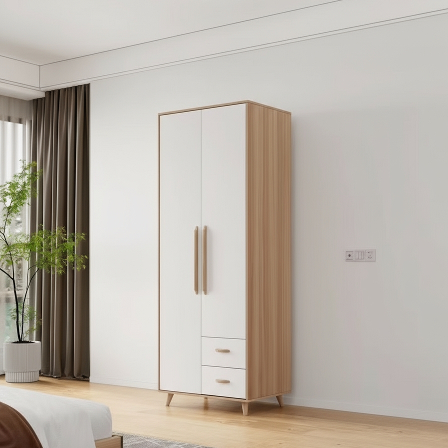 Chiara 2 Door With Drawer Wardrobe