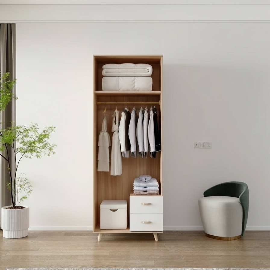 Chiara 2 Door With Drawer Wardrobe