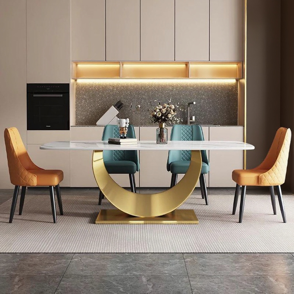 Crescent Gold Dining Table