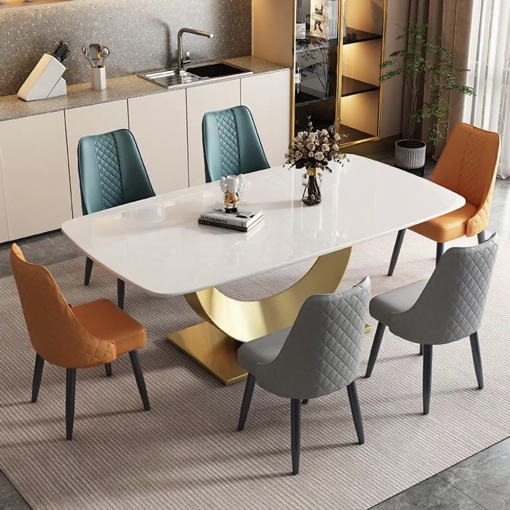 Crescent Gold Dining Table