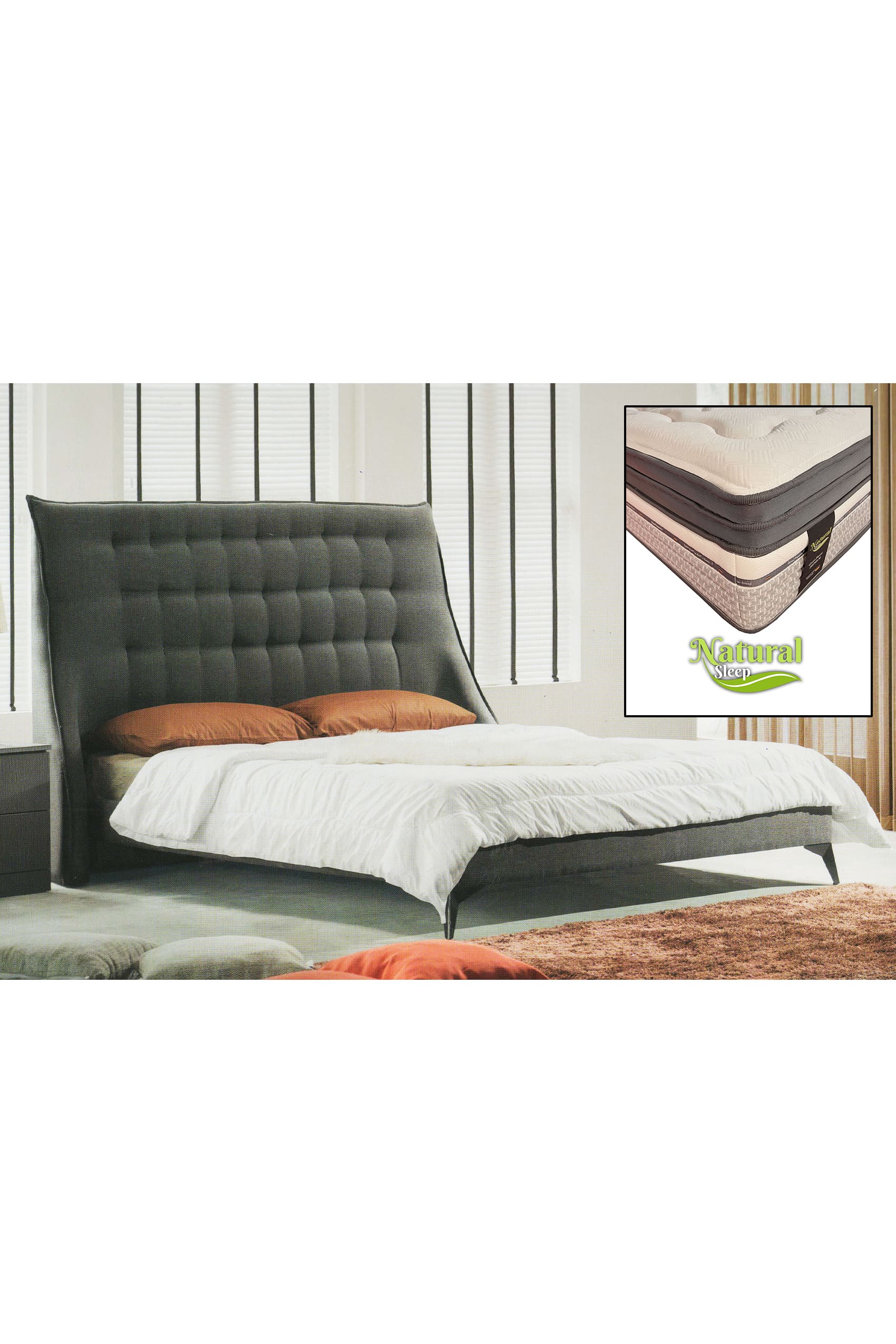 Dovera Storage Bed + Natural Sleep (T5-Green Forest)