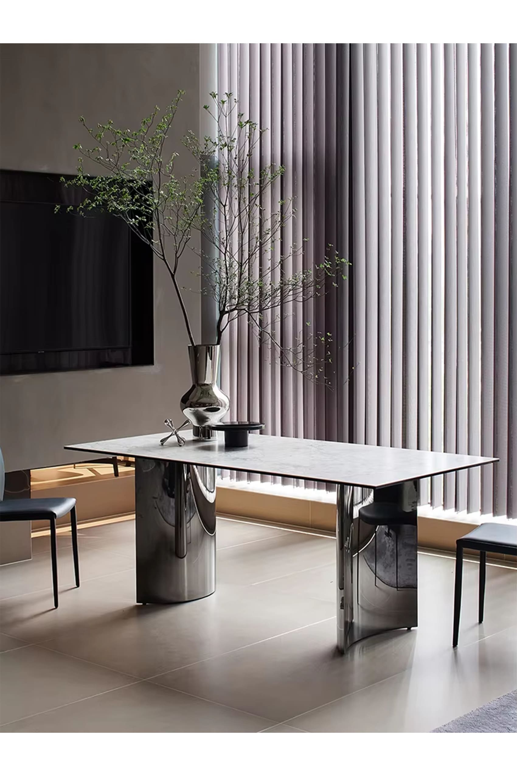 Duronia 1.6m Sintered Stone Dining Table