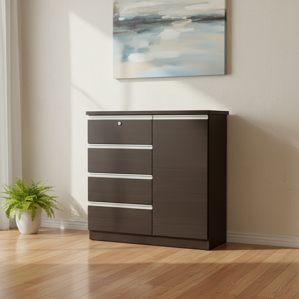 Essential 4 Drawer Cabinet (Black)