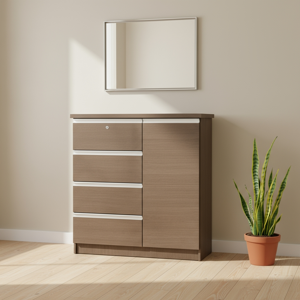 Essential 4 Drawer Cabinet (Brown)