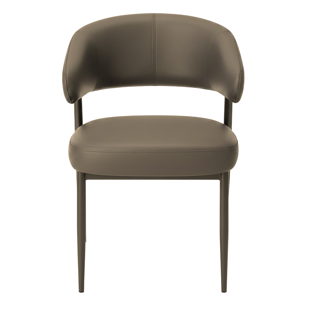 Elba Modern Faux Leather Armchair Dining Chair – Curved Backrest Chair