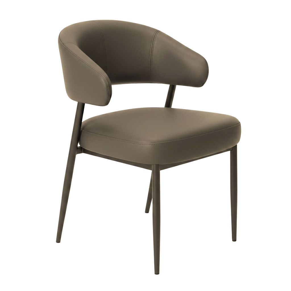 Elba Modern Faux Leather Armchair Dining Chair – Curved Backrest Chair