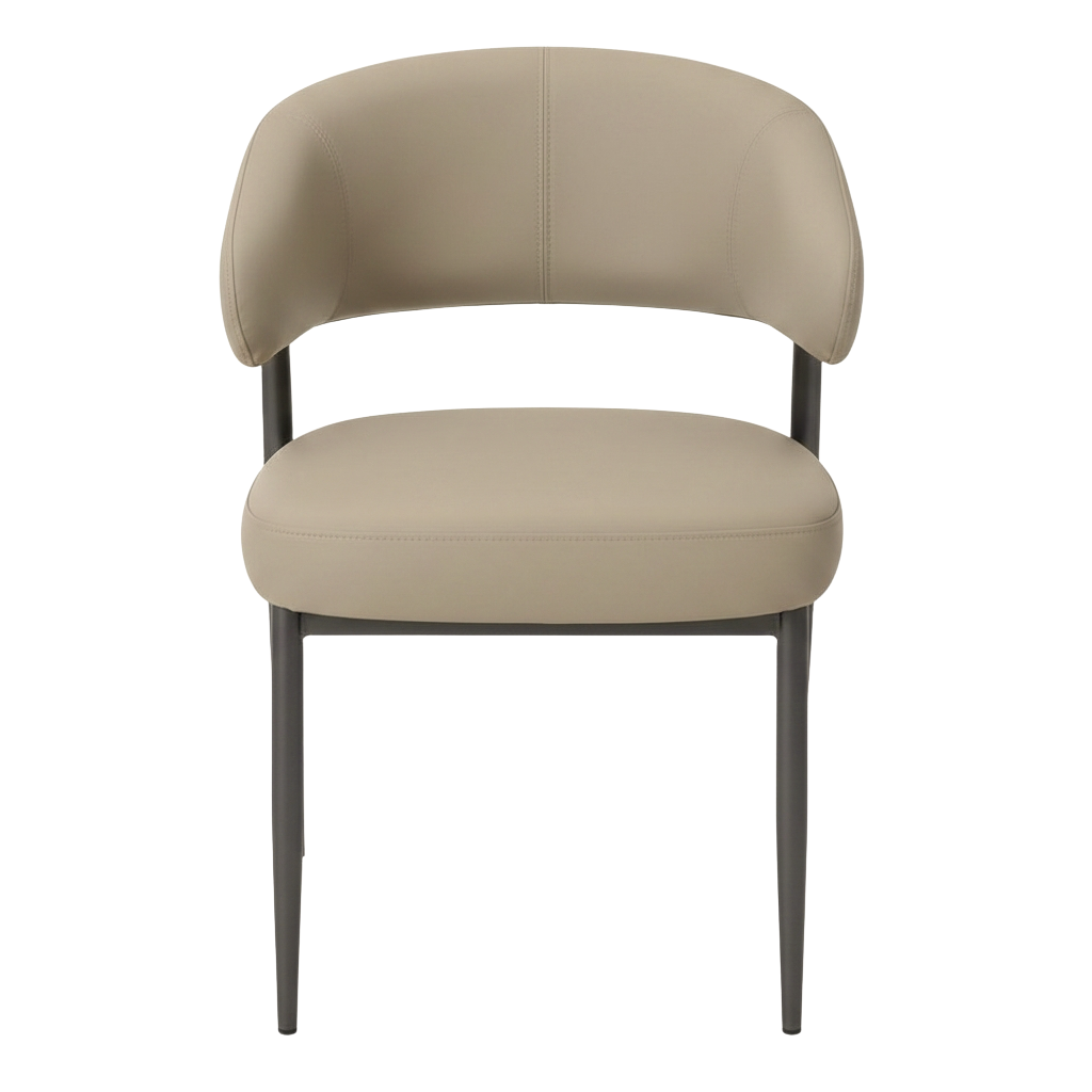 Elba Modern Faux Leather Armchair Dining Chair – Curved Backrest Chair