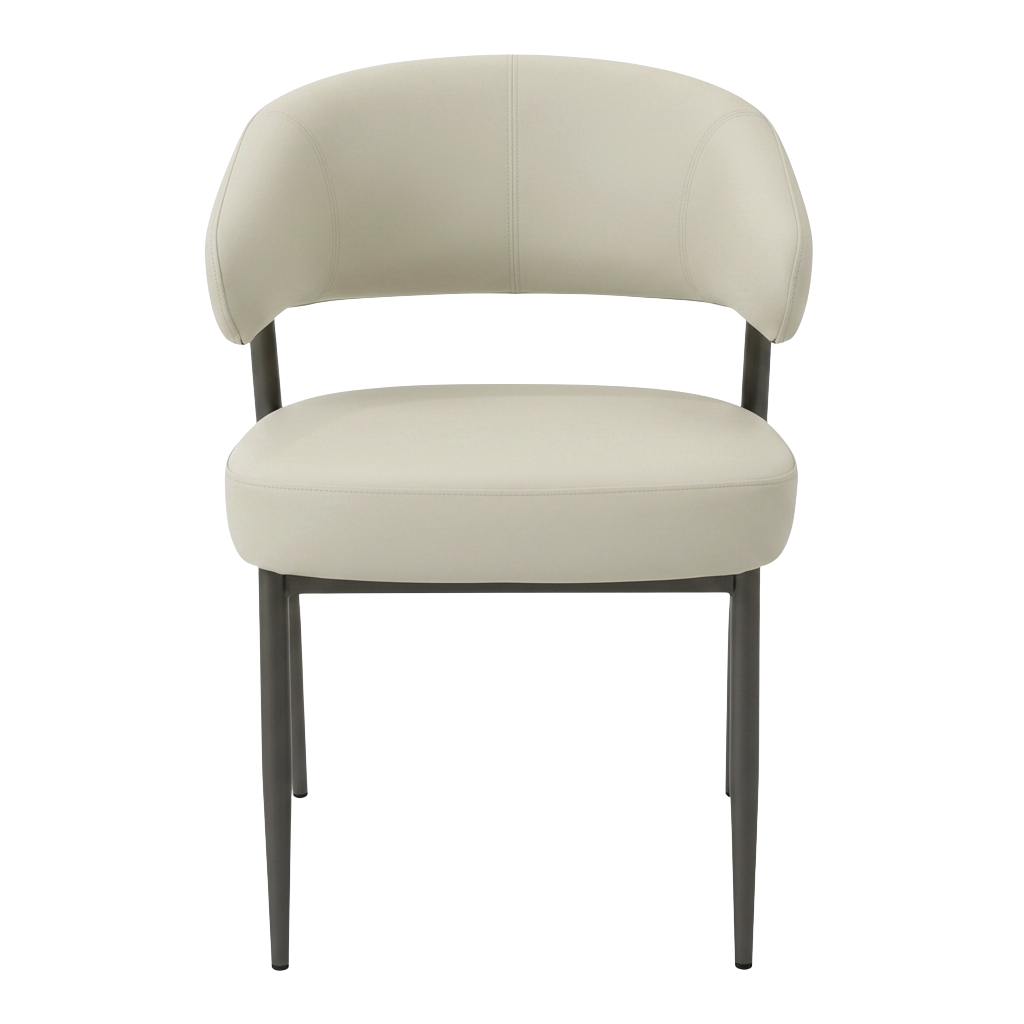 Elba Modern Faux Leather Armchair Dining Chair – Curved Backrest Chair
