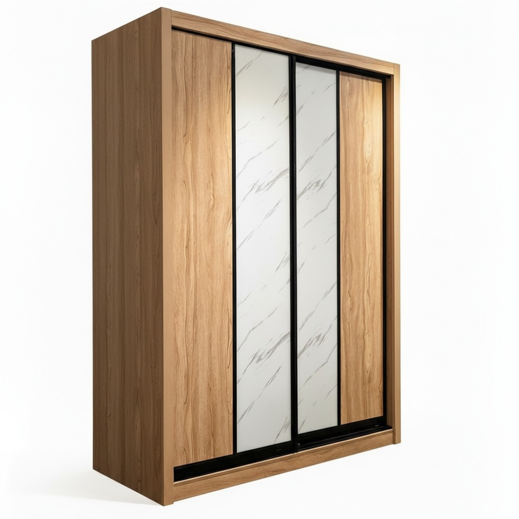 Elena 5ft Sliding Door Wardrobe Maple