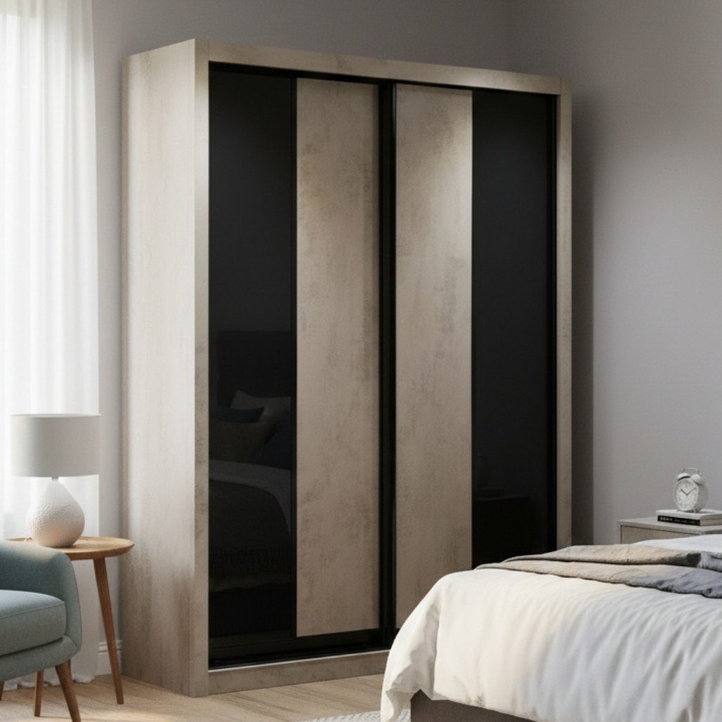 Elena 5ft Sliding Door Wardrobe Grey