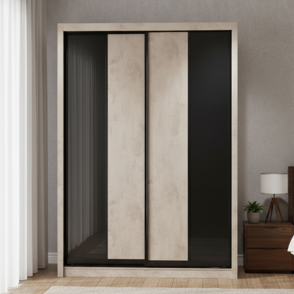 Elena 5ft Sliding Door Wardrobe Grey