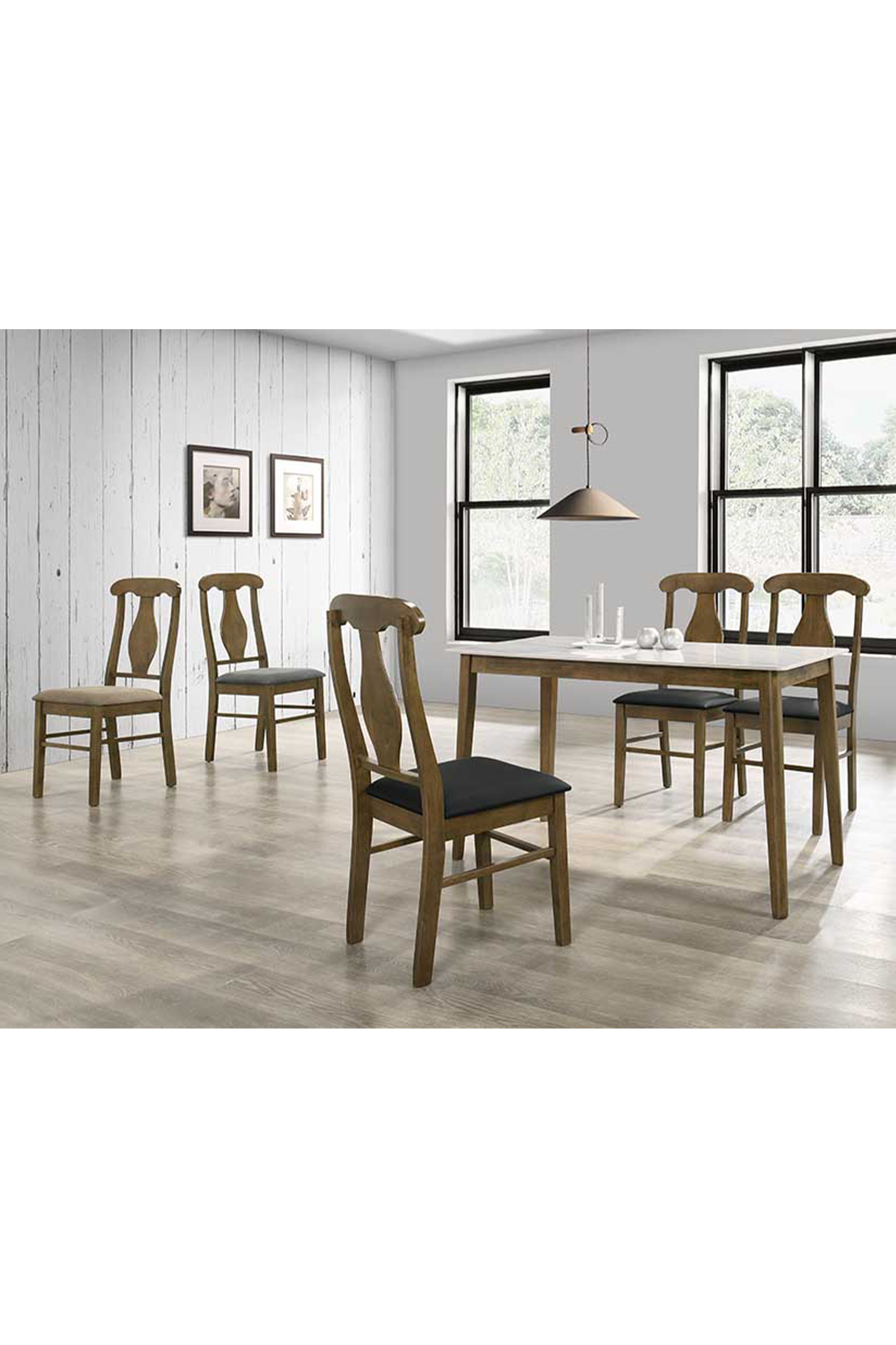 Elicona 1.2m Dining Table + 4 Brizia Dining Chairs