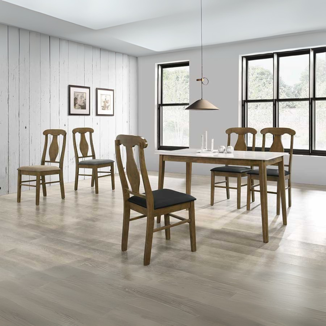 Elicona 1.2m Dining Table + 4 Brizia Dining Chairs