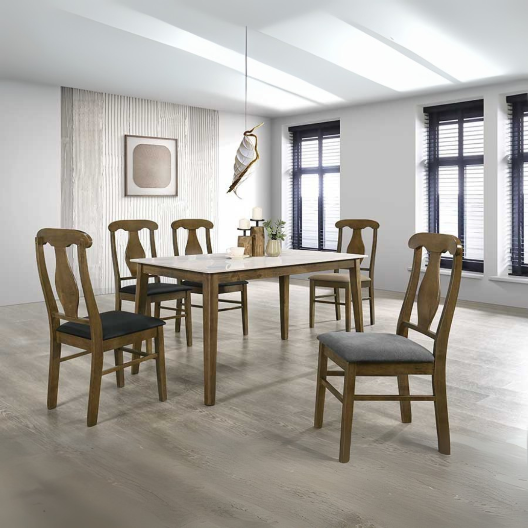 Elicona 1.4m Dining Table + 6 Brizia Dining Chairs