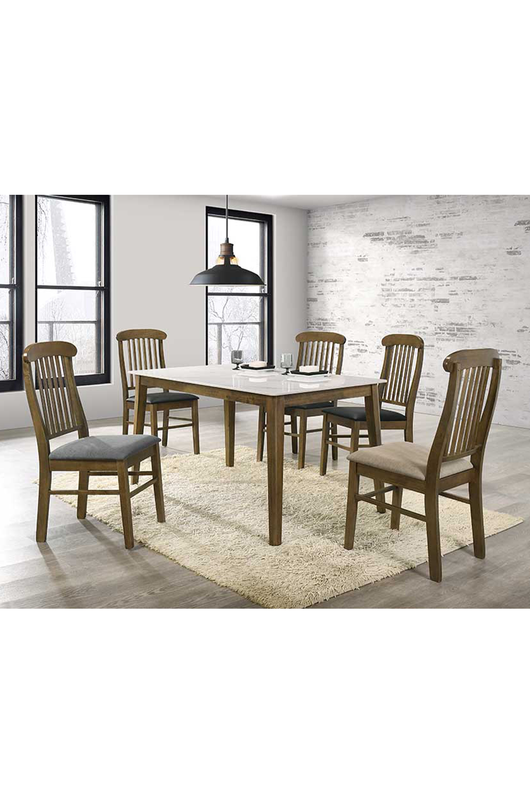 Elicona 1.4m Dining Table + 6 Monzo Dining Chairs