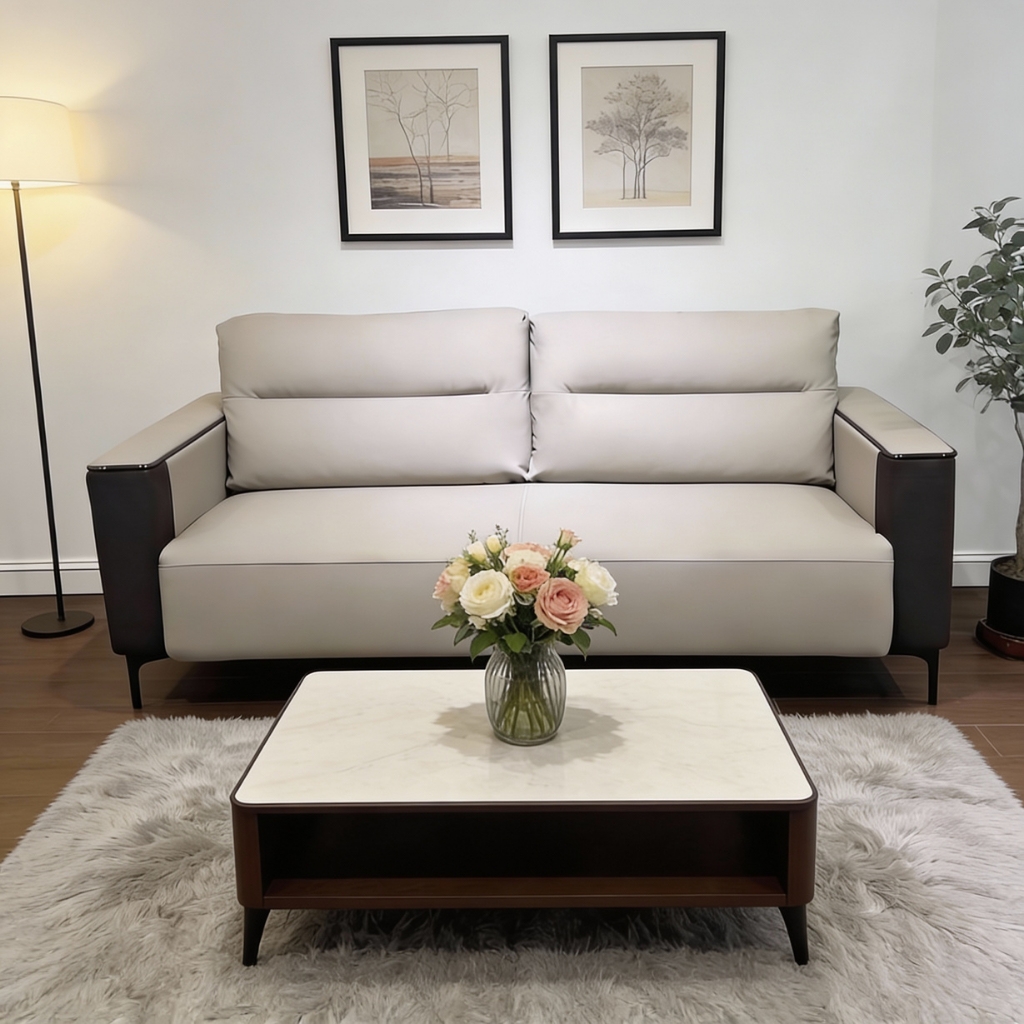 Elio 3 Seater Leather Sofa