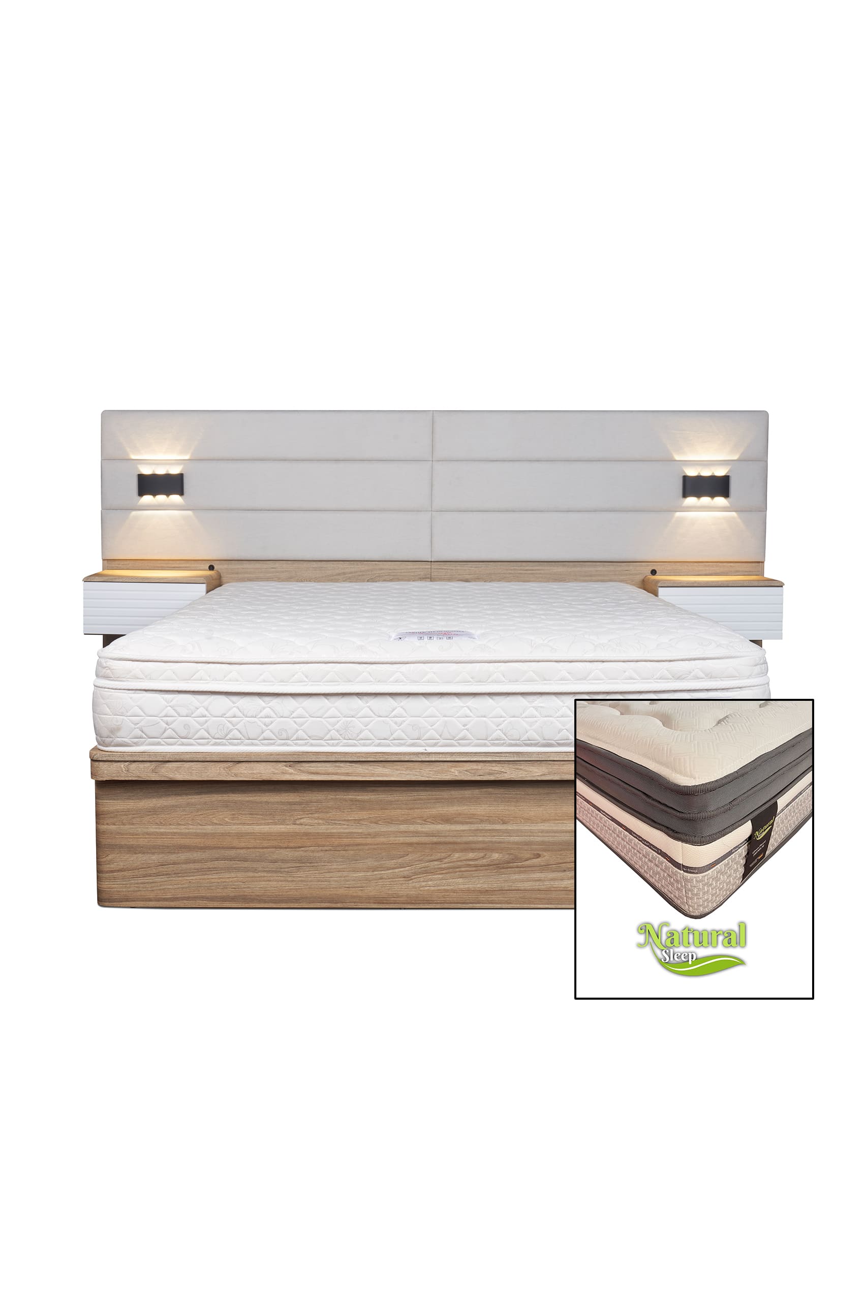 Esperia Storage Bed Frame + Natural Sleep (T5-Arctic)