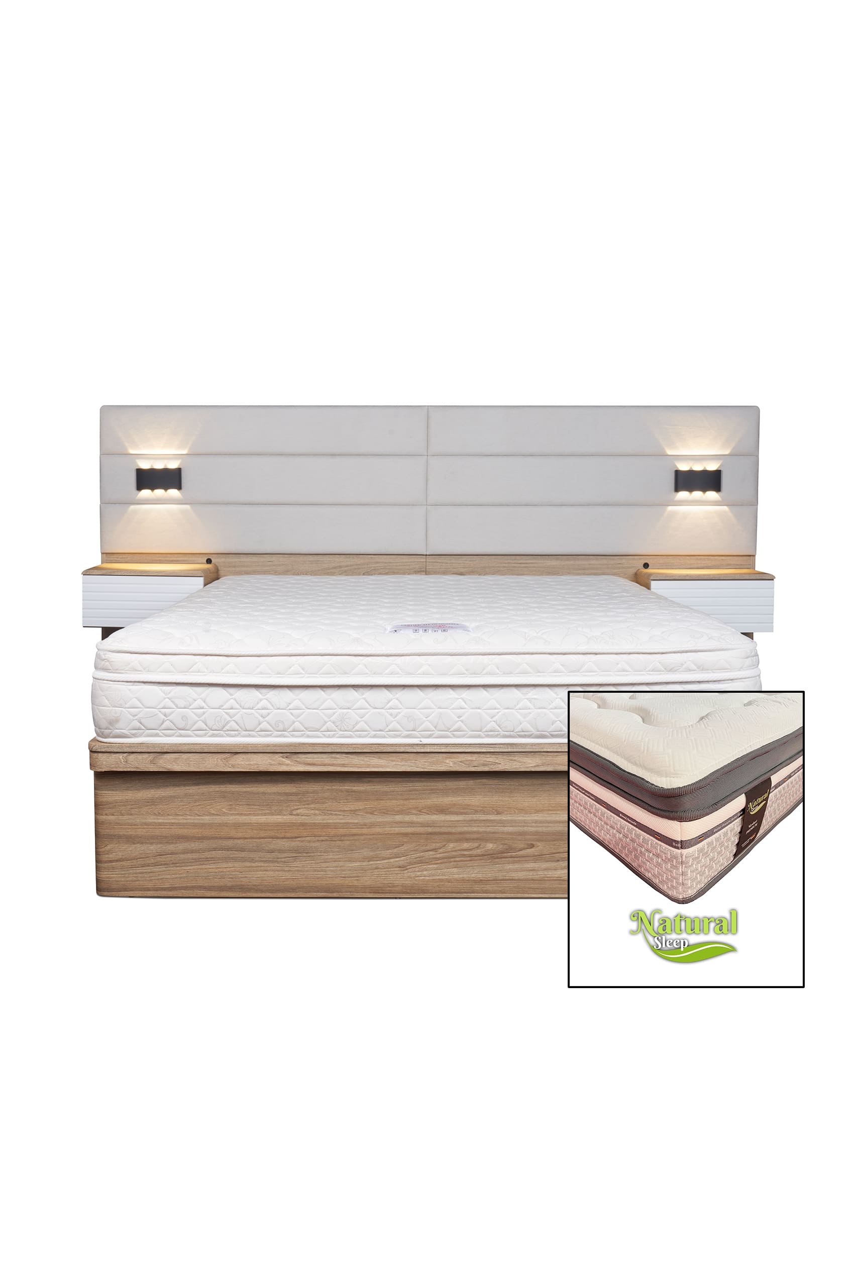 Esperia Storage Bed Frame + Natural Sleep (T5-Green Forest)