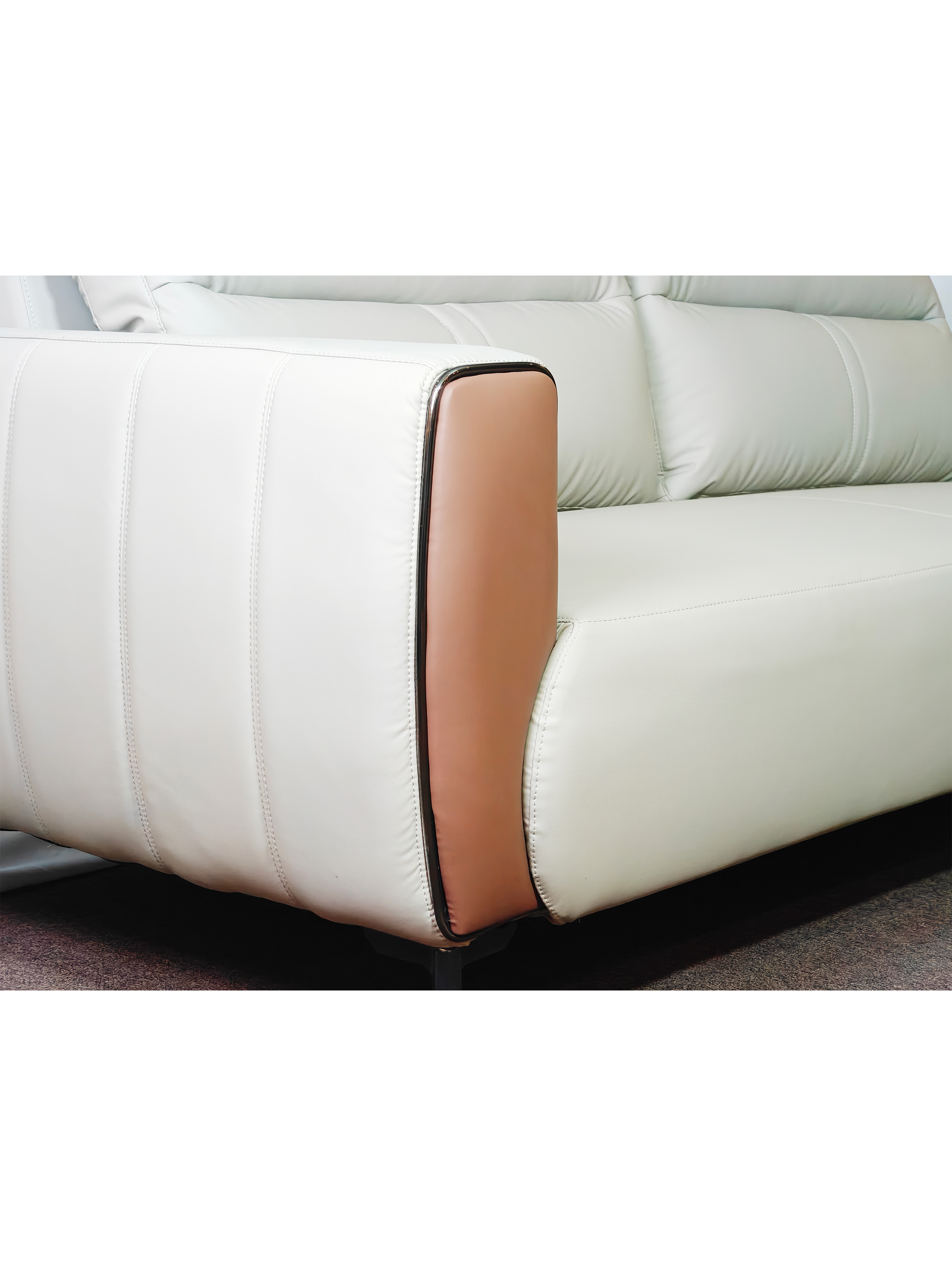 Ezra Two Tone Leather Sofa