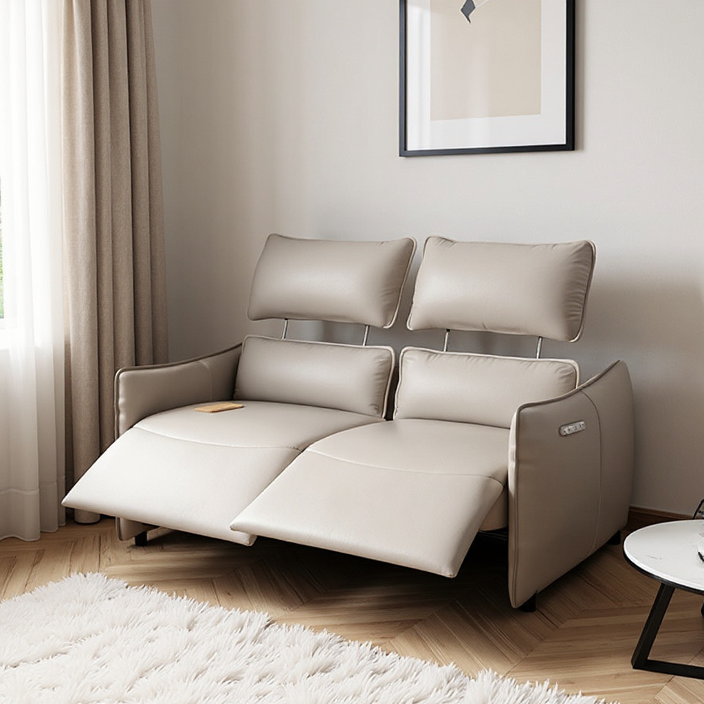 Fardella Leather Electric Recliner Sofa