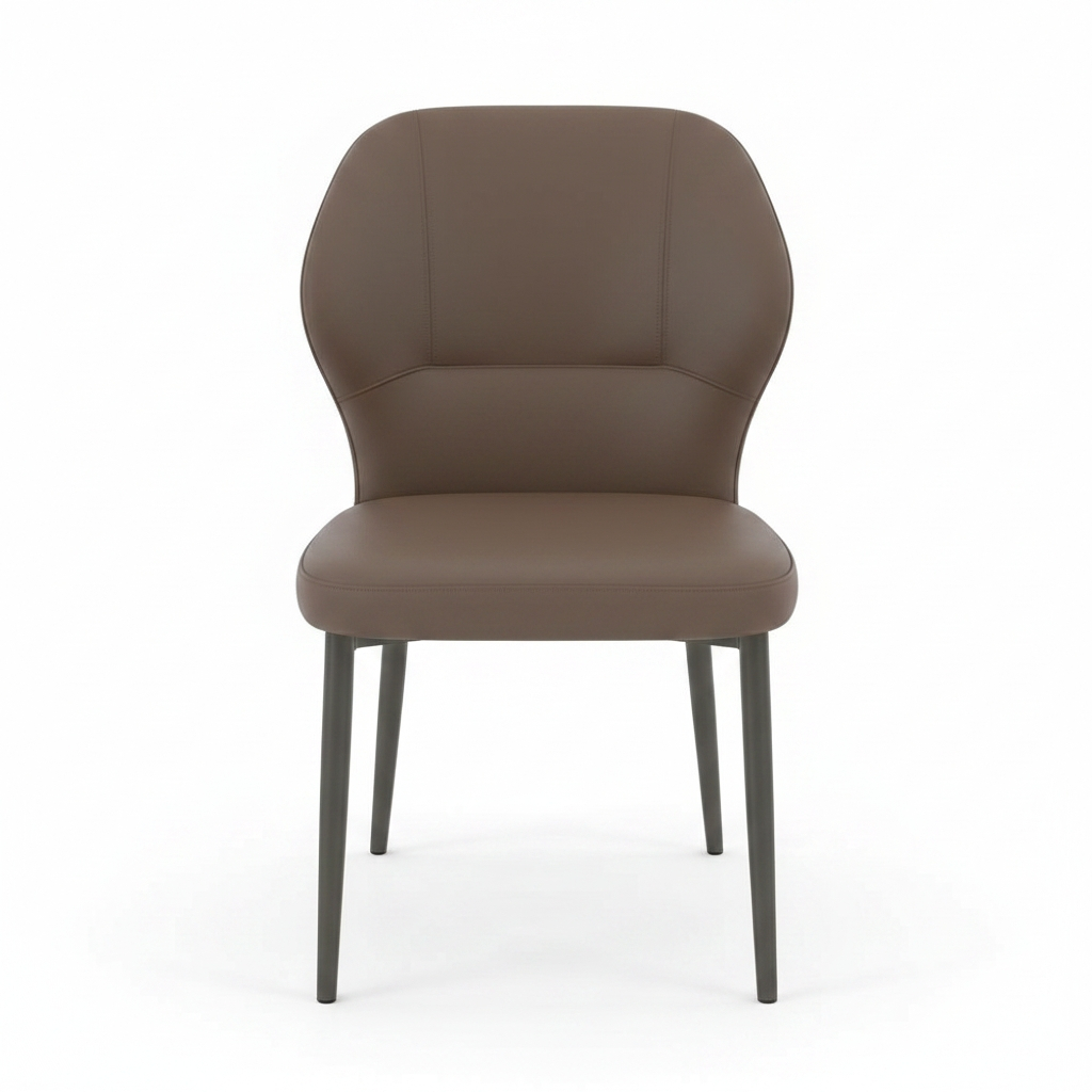Fano Modern Faux Leather Dining Chair – Curved Back Padded Seat Chair