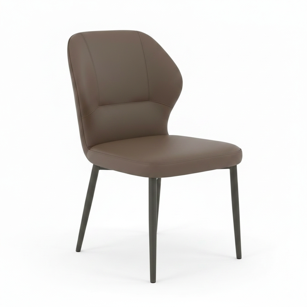 Fano Modern Faux Leather Dining Chair – Curved Back Padded Seat Chair
