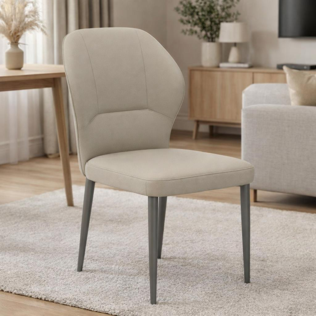 Fano Modern Faux Leather Dining Chair – Curved Back Padded Seat Chair