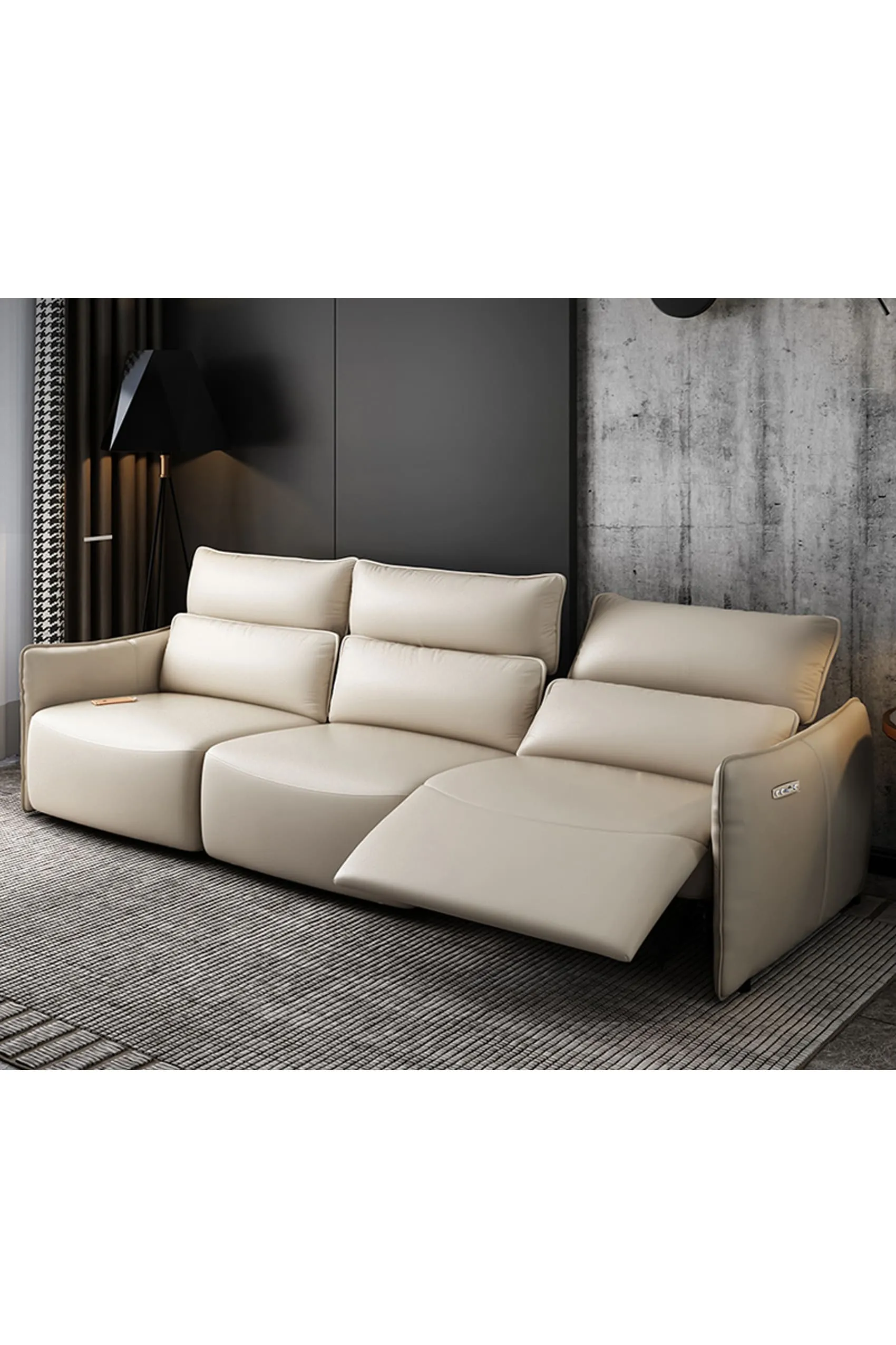 Fardella Leather Sofa with Dual Recliner