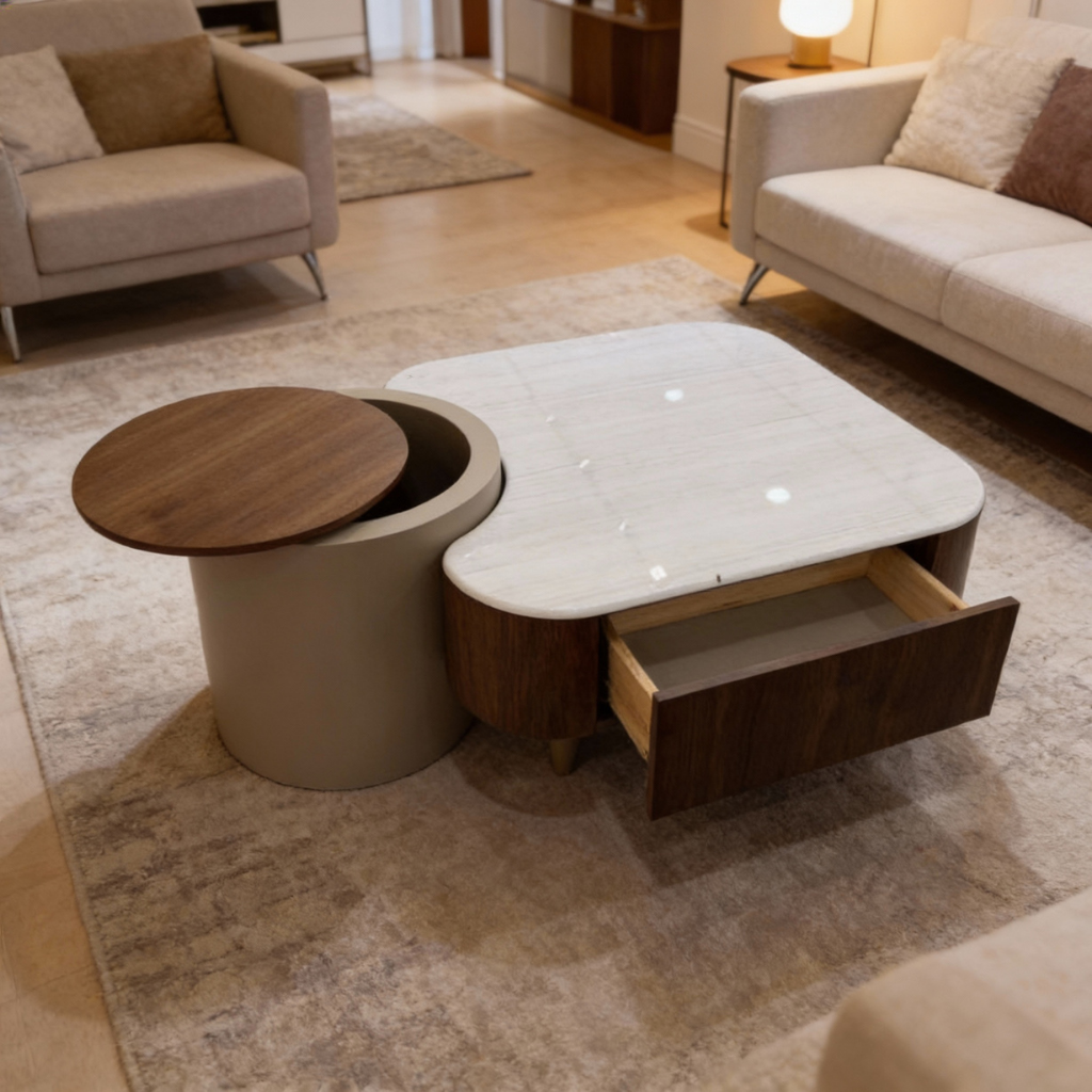Gino 2 in 1 Square Coffee Table