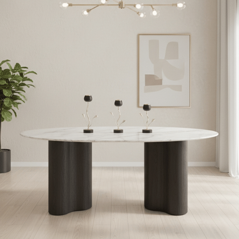 Giulia Oval Marble Dining Table