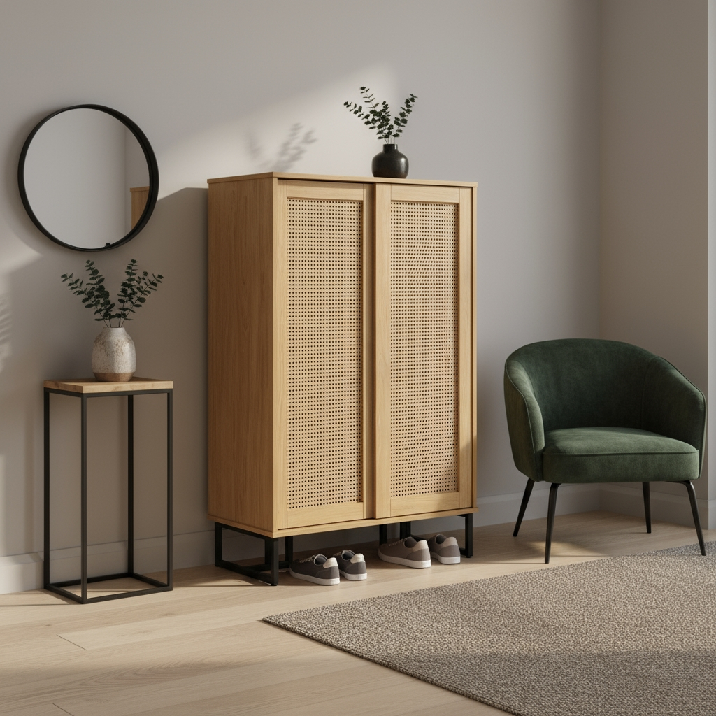 Harper Shoe Cabinet (Honey Maple)