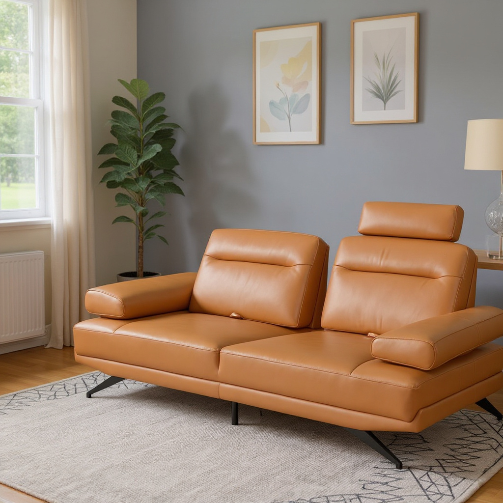 Isnello High Tech Fabric L-Shape with Adjustable Backrest Sofa