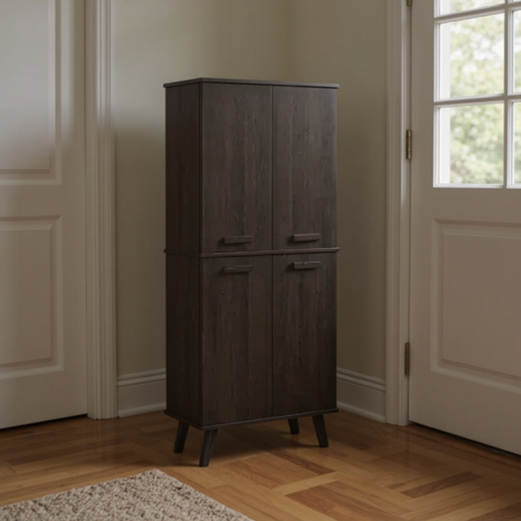 Jacob Walnut Double Deck Shoe Cabinet