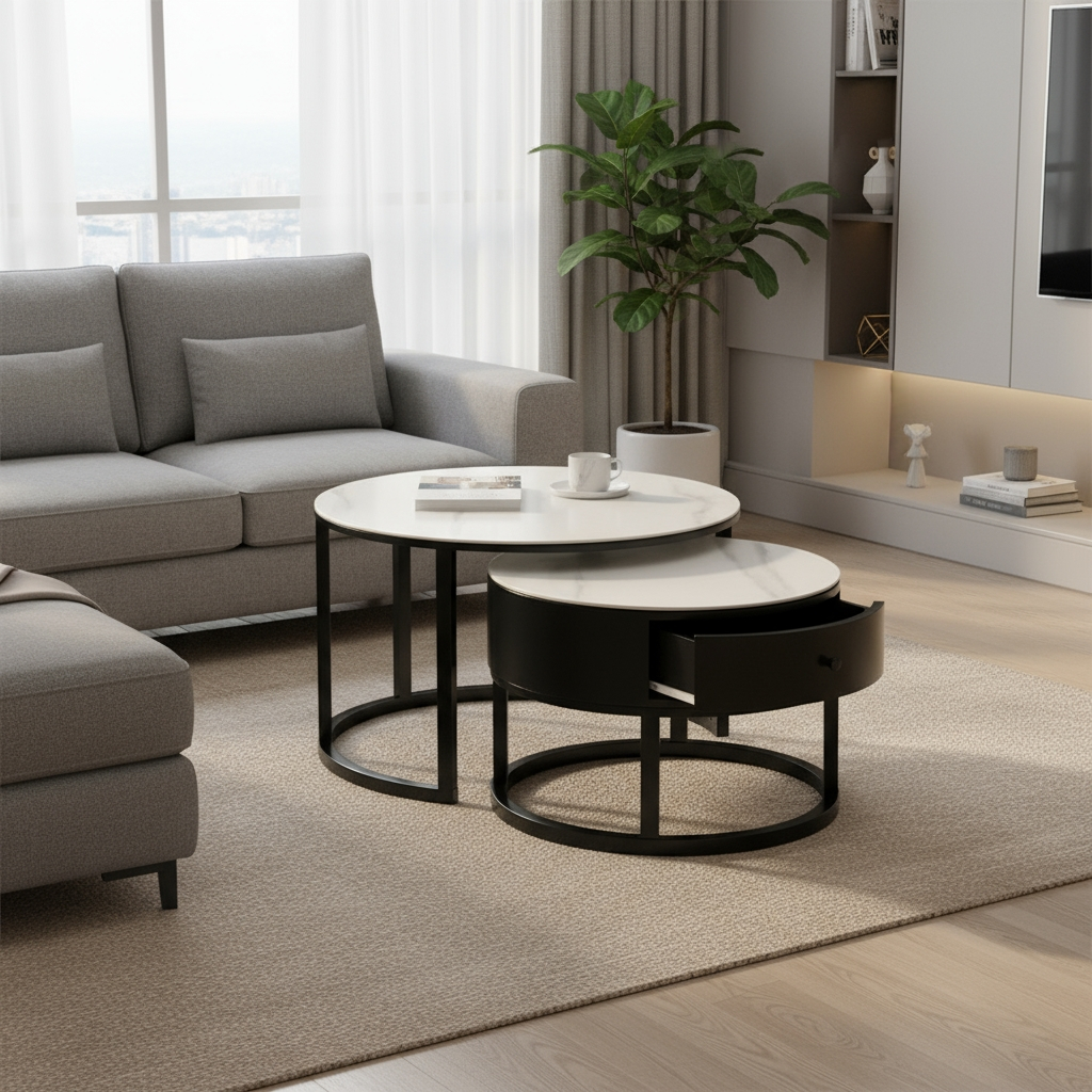 Jarden 2 in 1 Round Coffee Table