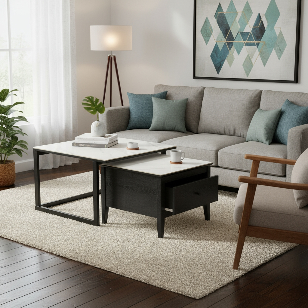 Jarden 2 in 1 Square Coffee Table