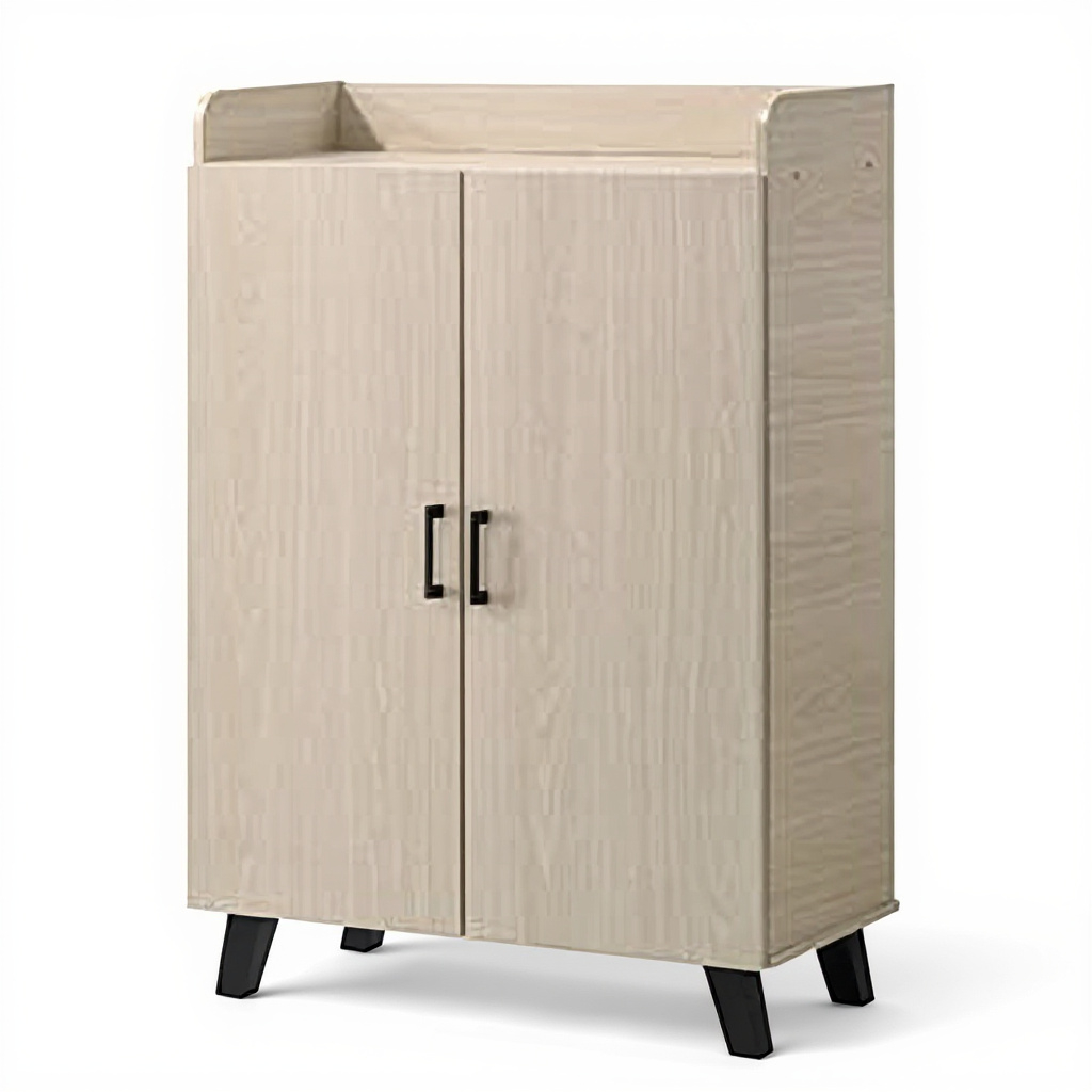 Jim 4 Shelves Shoe Cabinet (White Ash)