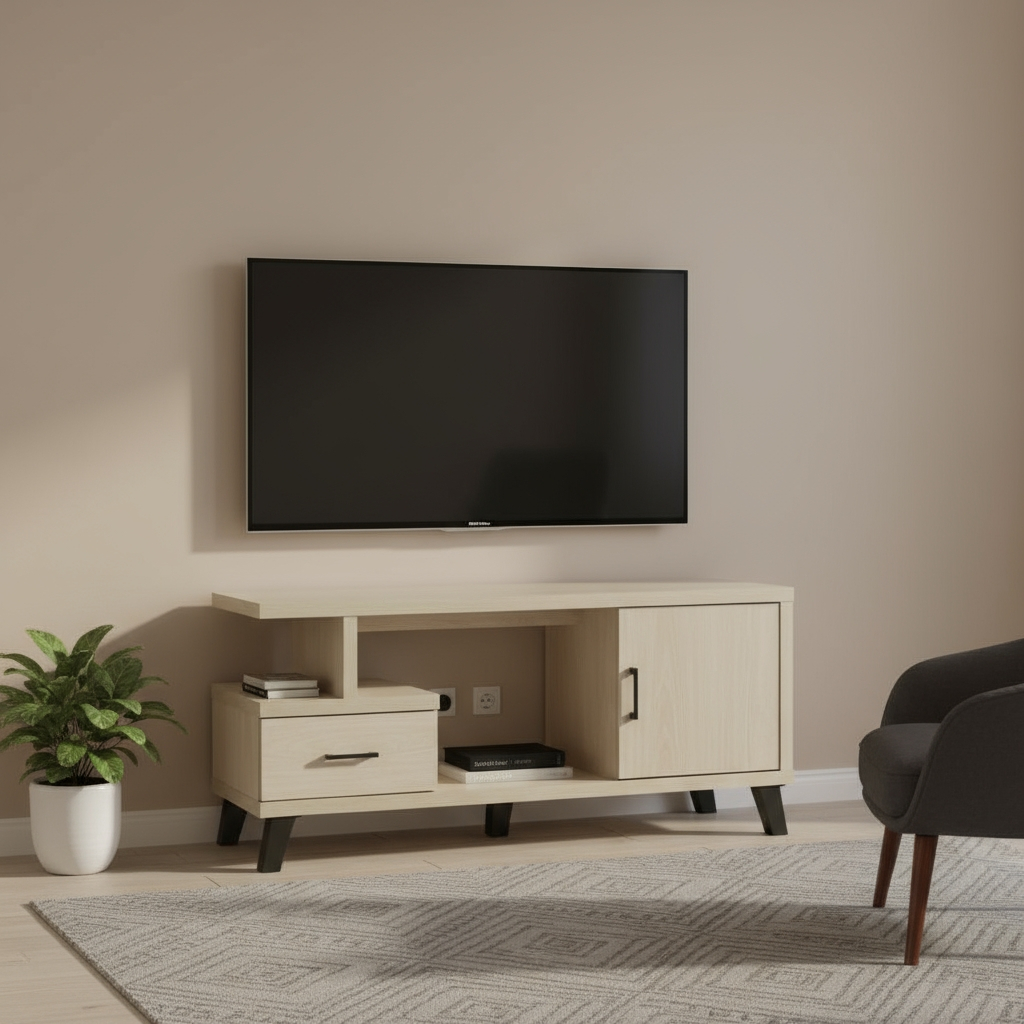 Jim 4ft TV Console (White Ash)