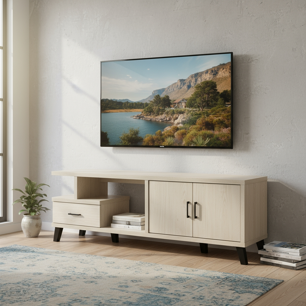 Jim 6ft TV Console (White Ash)
