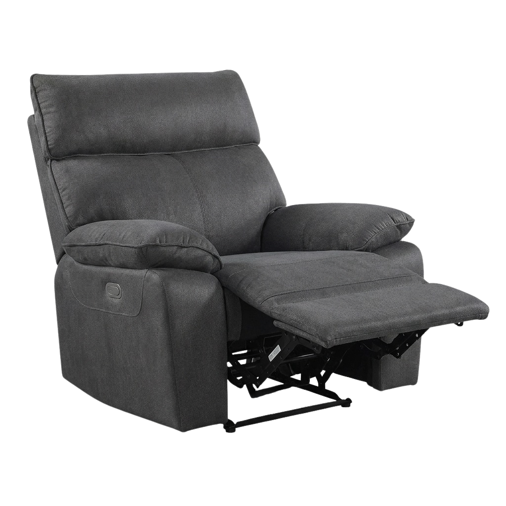Juno 1 Seater Recliner Sofa – Pet Friendly Fabric (Charcoal)