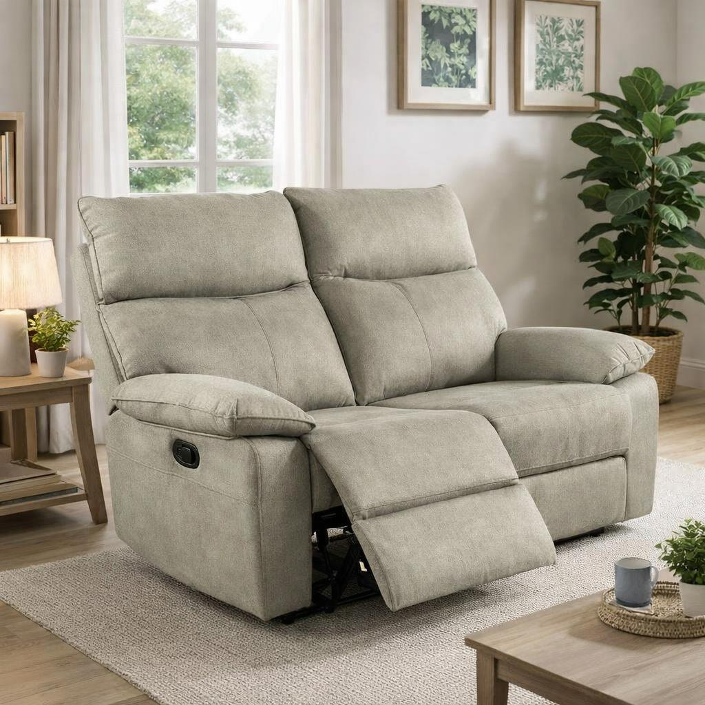 Juno 2 Seater Recliner Sofa – Pet Friendly Fabric (Hazy Grey)