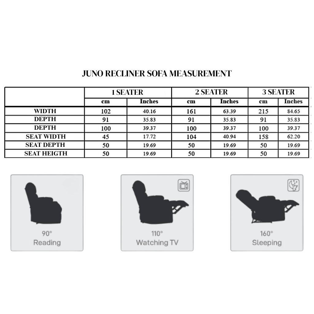Juno 2 Seater Recliner Sofa – Pet Friendly Fabric (Hazy Grey)