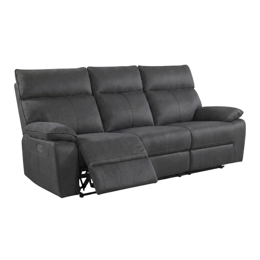 Juno 3 Seater Recliner Sofa – Pet Friendly Fabric (Charcoal)