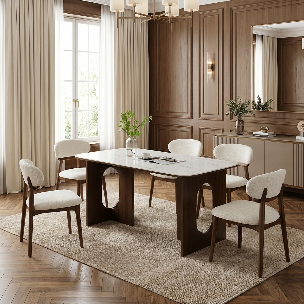 Luke Travertine Dining Table