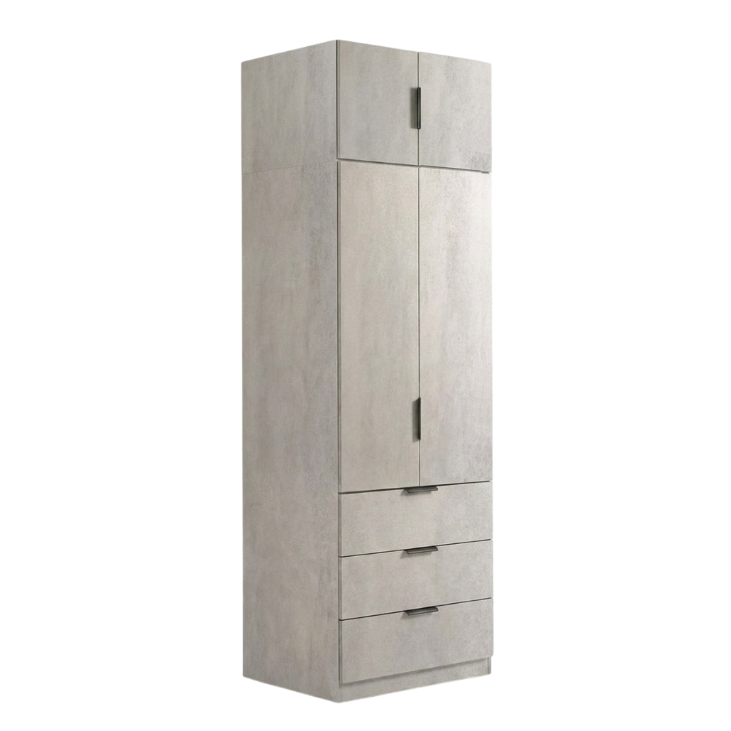 Lago 2 Door 3 Drawer Wardrobe 2.5ft (Grey)