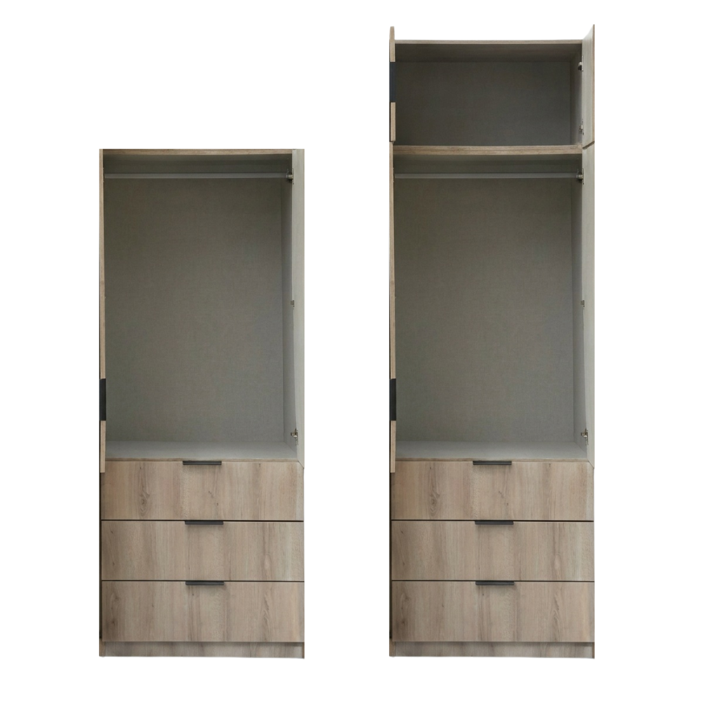 Lago 2 Door 3 Drawer Wardrobe 2.5ft 