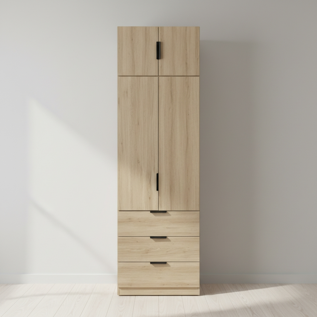 Lago 2 Door 3 Drawer Wardrobe 2.5ft 