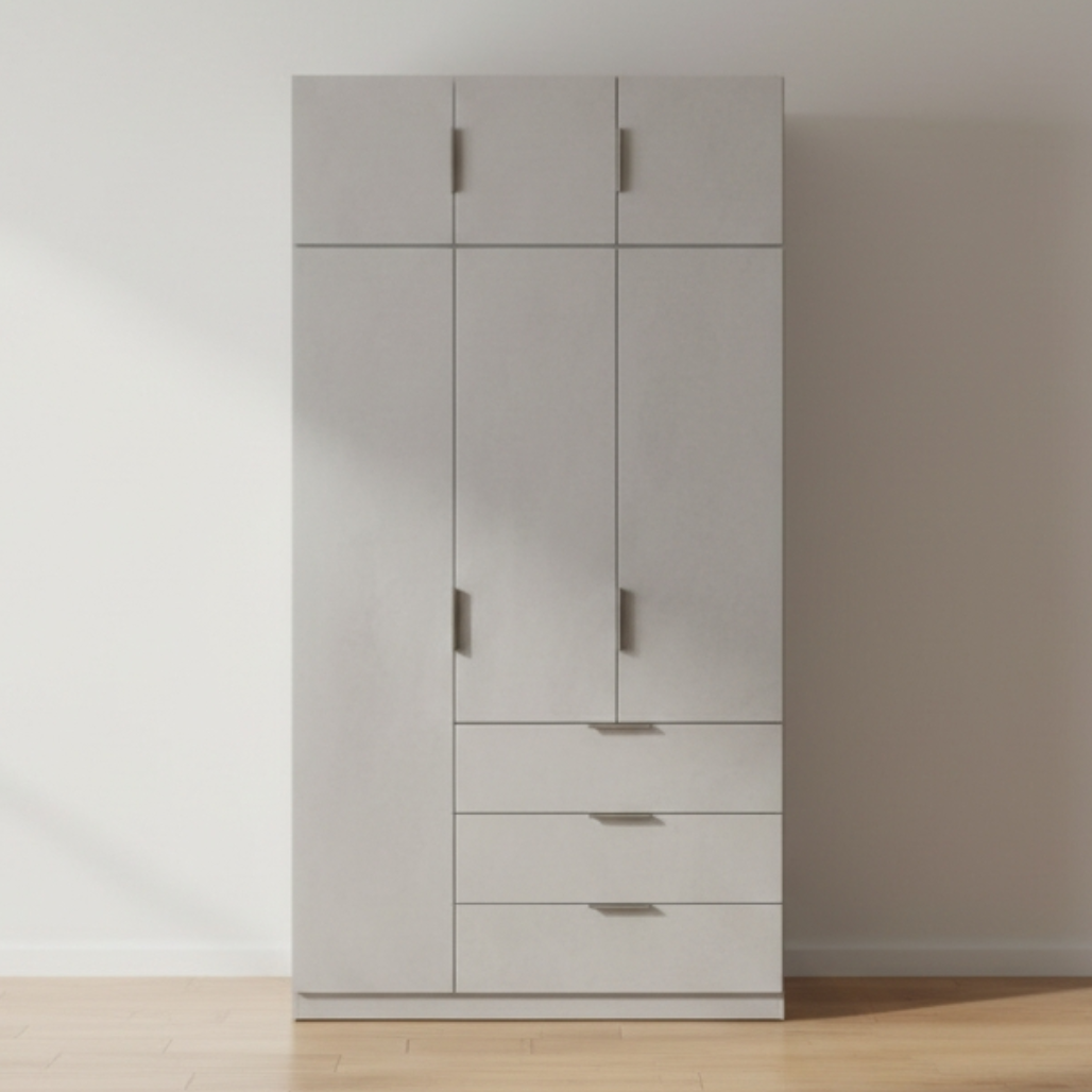 Lago 3 Door 3 Drawer Wardrobe (Grey)