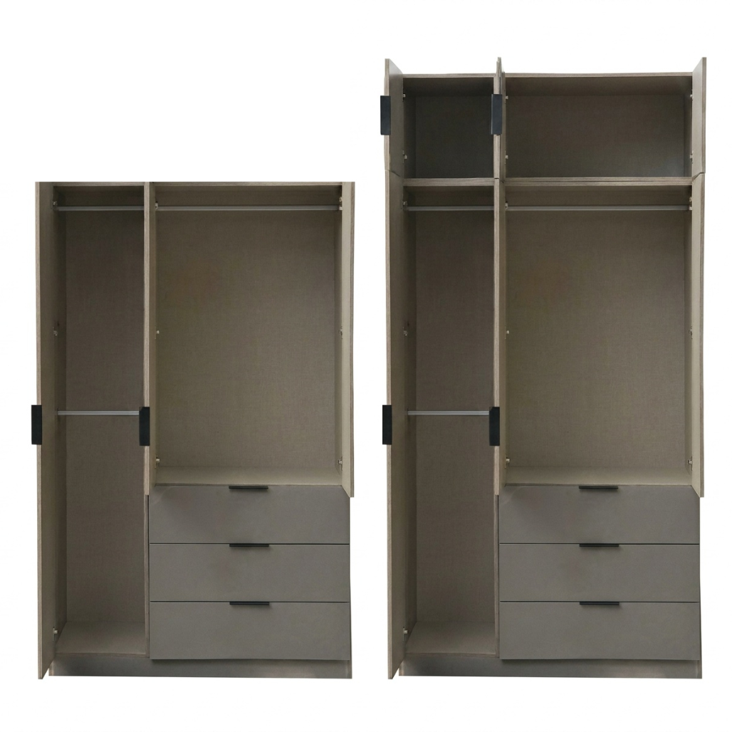 Lago 3 Door 3 Drawer Wardrobe (Grey)