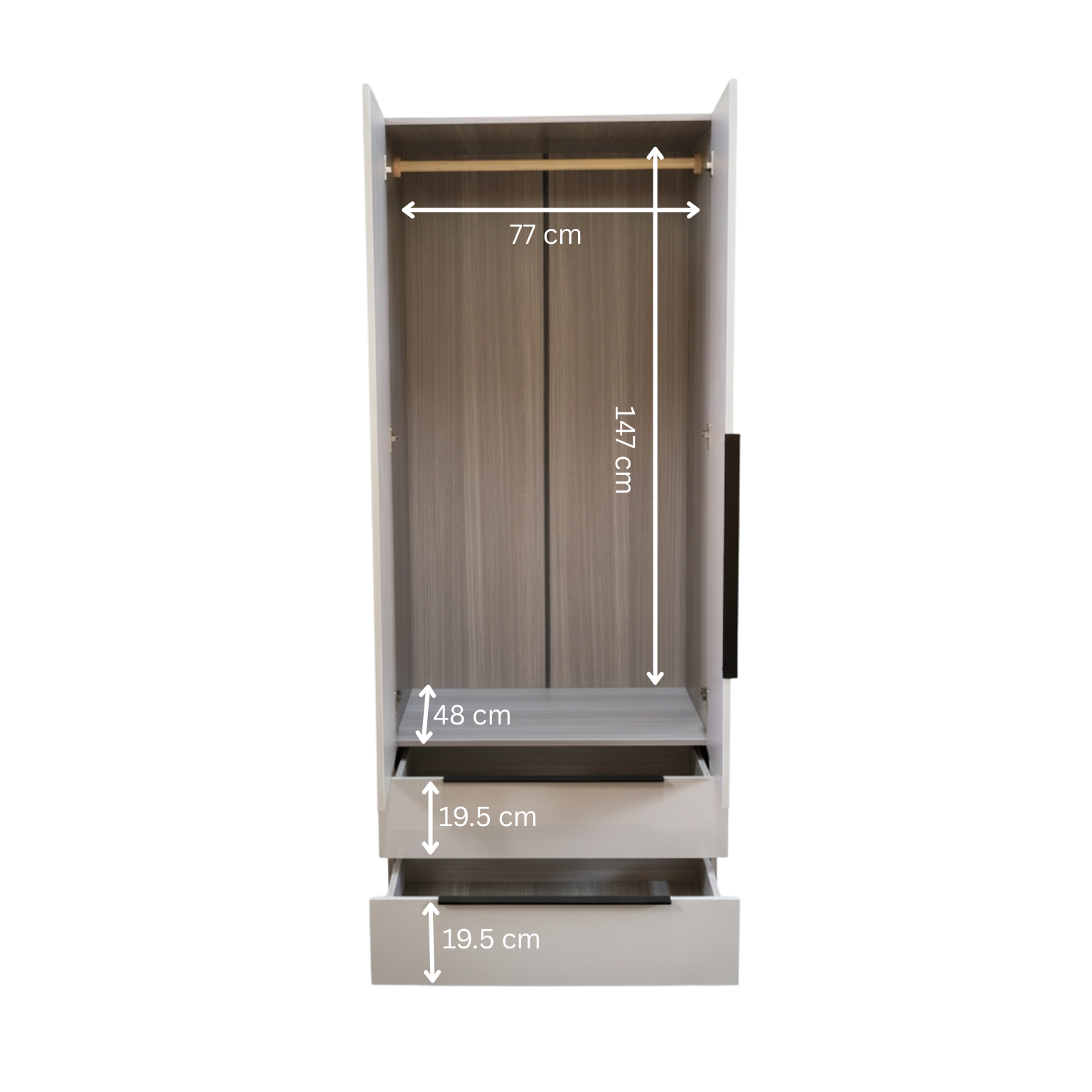 Lavie 2 Door 2 Drawer Wardrobe