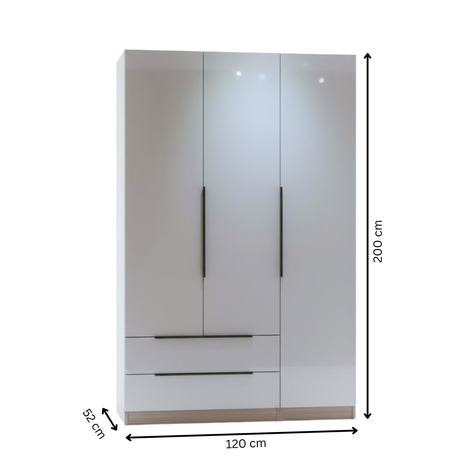 Lavie 3 Door 2 Drawer Wardrobe